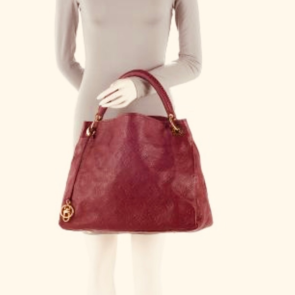 💝Louis Vouttin Artsy MM Satchel Burgundy Monogram Leather EUC💝